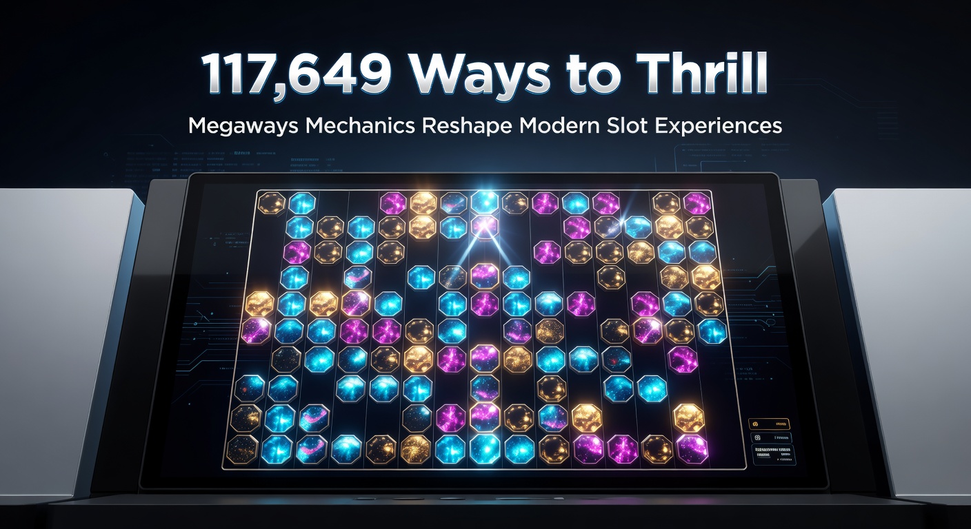 Dynamic Megaways slot reels displaying thousands of winning ways with cascading symbols and multipliers