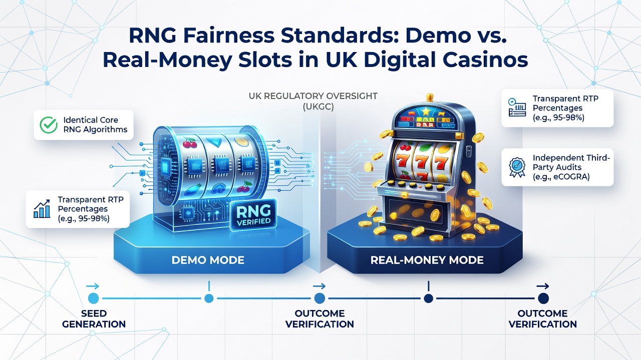Graph comparing hit frequency and RTP between demo and real-money slot variants