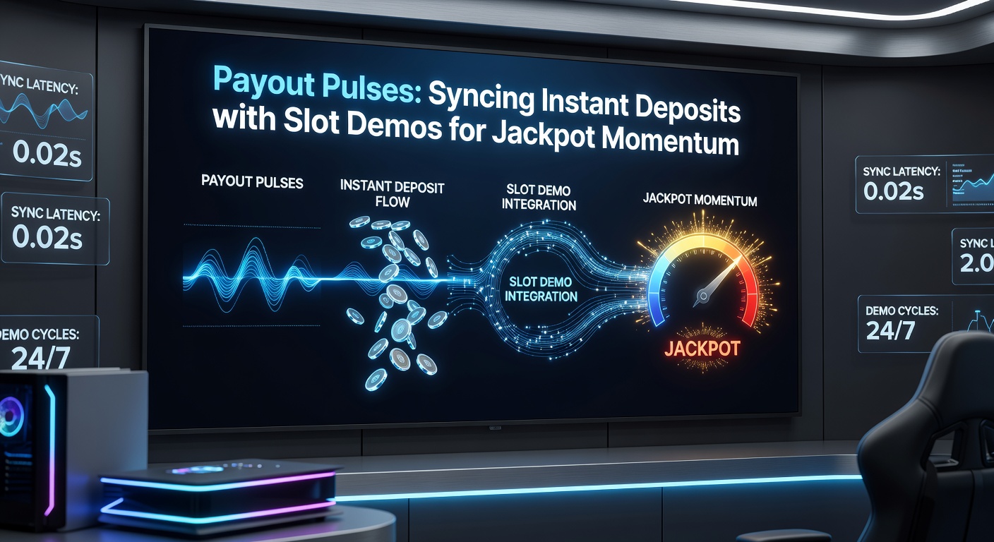 Vibrant illustration of a slot demo screen morphing into a real-money jackpot explosion with instant deposit icons pulsing