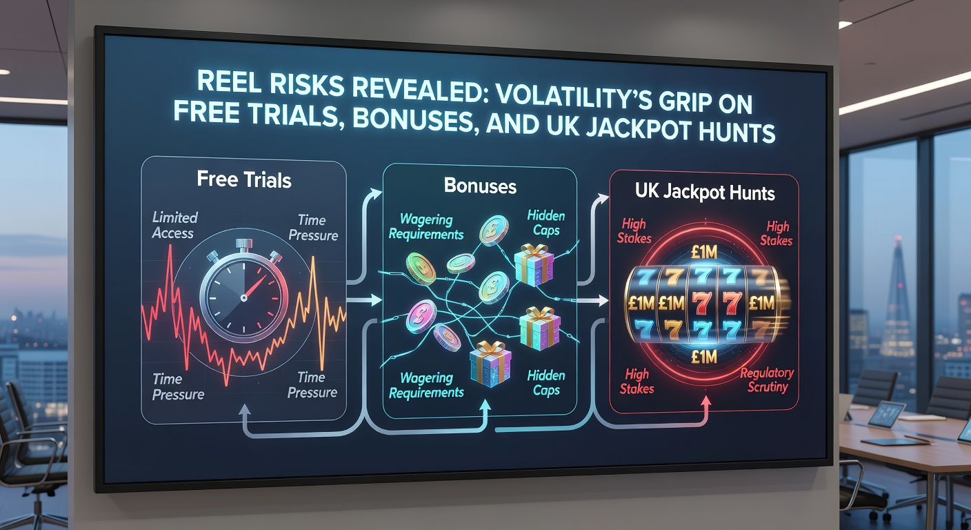 Graph charting slot volatility fluctuations against bonus depletion rates and jackpot hit probabilities in UK online gaming environments