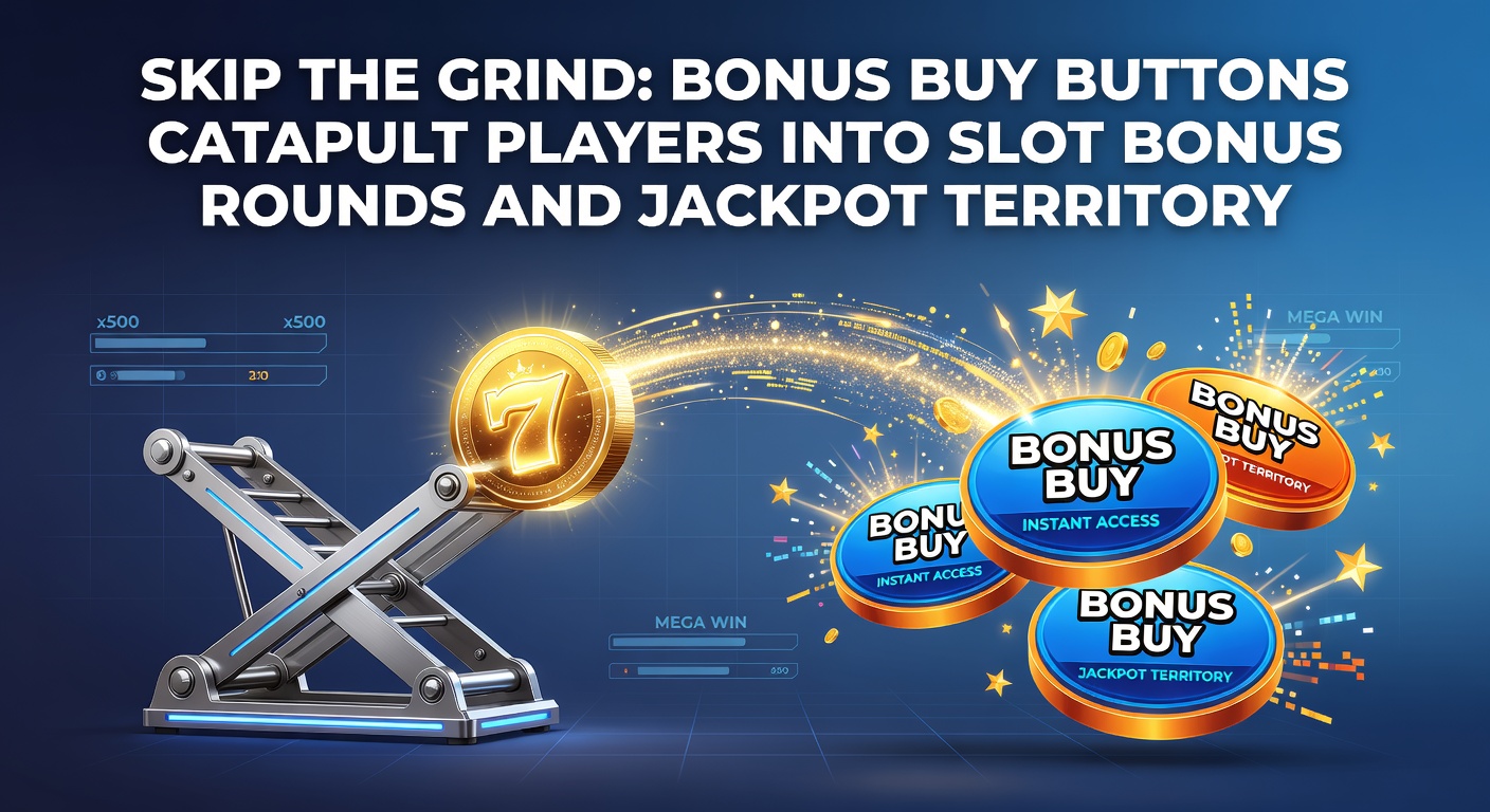 Vibrant slot machine screen displaying a glowing bonus buy button amidst cascading reels and jackpot symbols, illustrating direct access to high-stakes features